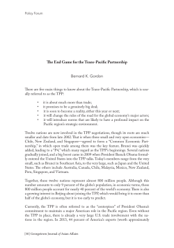 The End Game for the Trans-Pacific Partnership