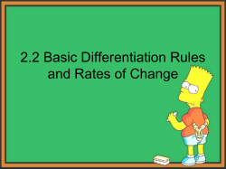 2.2 Basic Differentiation Rules and Rates of Change