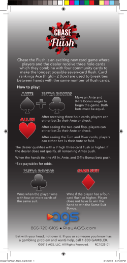 Chase the Flush is an exciting new card game where players