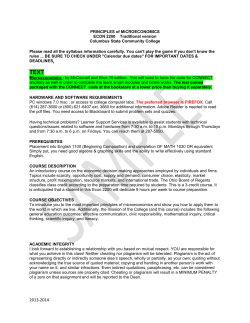 PRINCIPLES of MICROECONOMICS ECON 2200