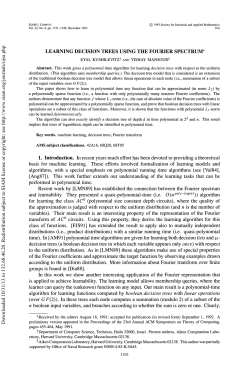 Learning Decision Trees Using the Fourier