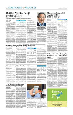 Raffles Medical`s Q1 Profits Up 3.7%
