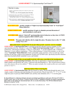 GOOD SPORT!&trade; A Sportsmanship Card Game