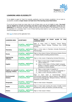 Learning Area Eligibility