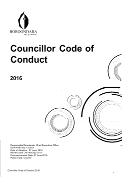 Boroondara City Council - Councillor Code of Conduct 2016DOC