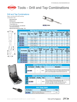 Ruko Drill and Tap Combinations