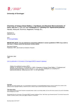 University of Groningen Chemistry of Unique Chiral Olefins. 3
