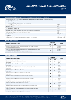 international fee schedule - Imagine Education Australia