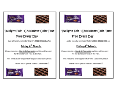 Chocolate Coin Toss Chocolate Coin Toss Chocolate Coin Toss