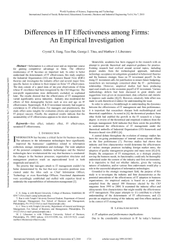Differences in IT Effectiveness among Firms: An Empirical