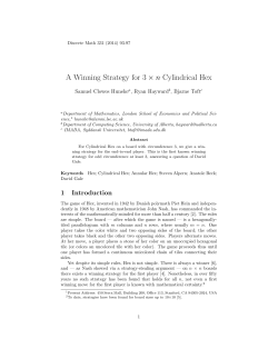 A Winning Strategy for 3 &times; n Cylindrical Hex