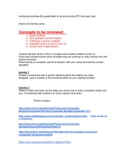Concepts to be reviewed - Norwell Public Schools