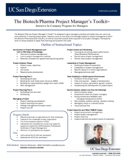 Biotech/Pharm Project Manager`s Toolkit