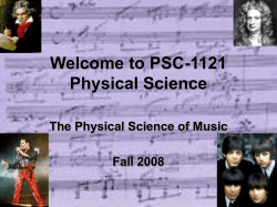 Welcome to PSC-1121 Physical Science - Physics