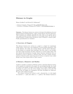 Distance in Graphs