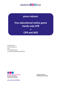 press release: free educational online game hands only CPR + CPR