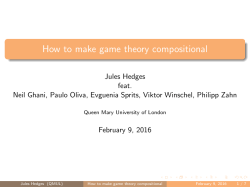 How to make game theory compositional
