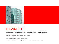 Business Intelligence for JD Edwards