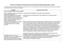 Summary of Consultation Comments Received on the Warrington