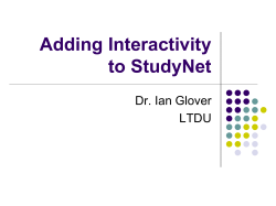 Adding Interactivity to StudyNet