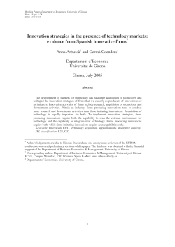 Innovation strategies in the presence of technology markets