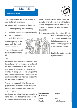 This game is played with three players, a clew and a pair of scissors