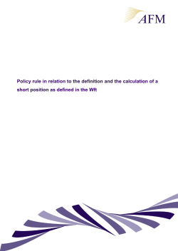Policy rule in relation to the definition and the calculation of a