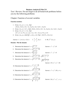 Business Analysis II Mat 211 Test 1 Review: Do not forget to do all