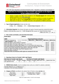 Temporary Traffic Signals Application Form