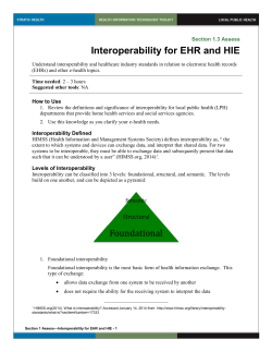 1 Interoperability fro EHR and HIE