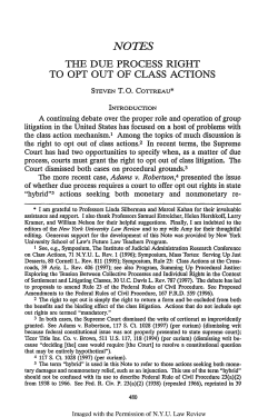 Due Process Right to Opt out of Class Actions, The