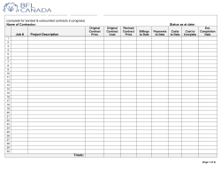 STATUS OF CONTRACTS REPORT (dollar values are in thousands