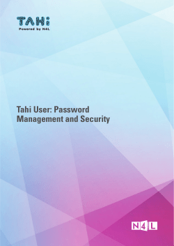 Tahi User: Password Management and Security