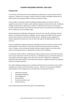 student wellbeing strategy, 2014-2019