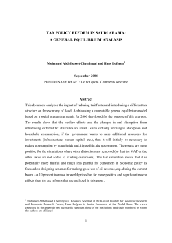 tax policy reform in saudi arabia: a general equilibrium analysis