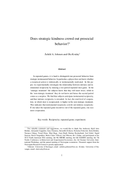 Does strategic kindness crowd out prosocial behavior?