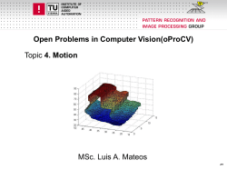 Open Problems in Computer Vision(oProCV) Motion - TU WIEN