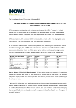 For immediate release: Wednesday 6 January 2016 GROWING