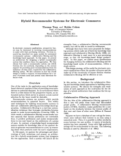 Hybrid Recommender Systems for Electronic