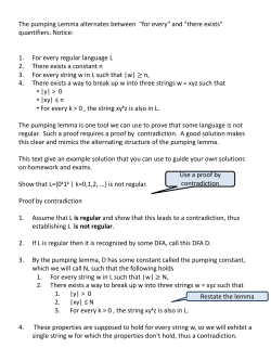 The pumping Lemma alternates between "for every" and "there