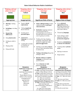 Bates School Behavior Rubric Guidelines &ldquo;Helping self and others to