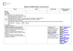 Medium term planning - Year 2/3 - August 2015