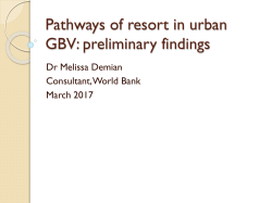 Pathways of resort in urban GBV: preliminary findings