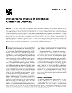 Ethnographic Studies of Childhood