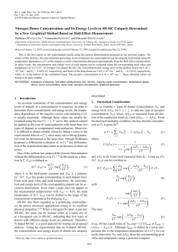 Nitrogen Donor Concentrations and Its Energy Levels in 4H