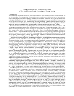 Distributed Optimization, Estimation, and Control of Networked