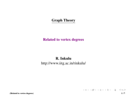 Graph Theory Related to vertex degrees R. Inkulu http://www.iitg.ac