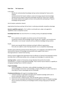 Paper Dyer The Toyota case In this paper: identify the