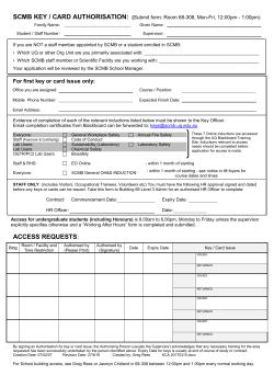 and fill-in SCMB KEY/CARD AUTHORISATION FORM
