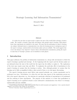 Strategic Learning And Information Transmission